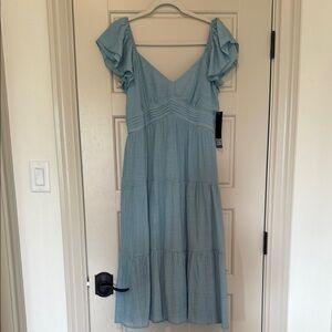 Trixxi Ruched Midi Sundress with Sweetheart Neckline